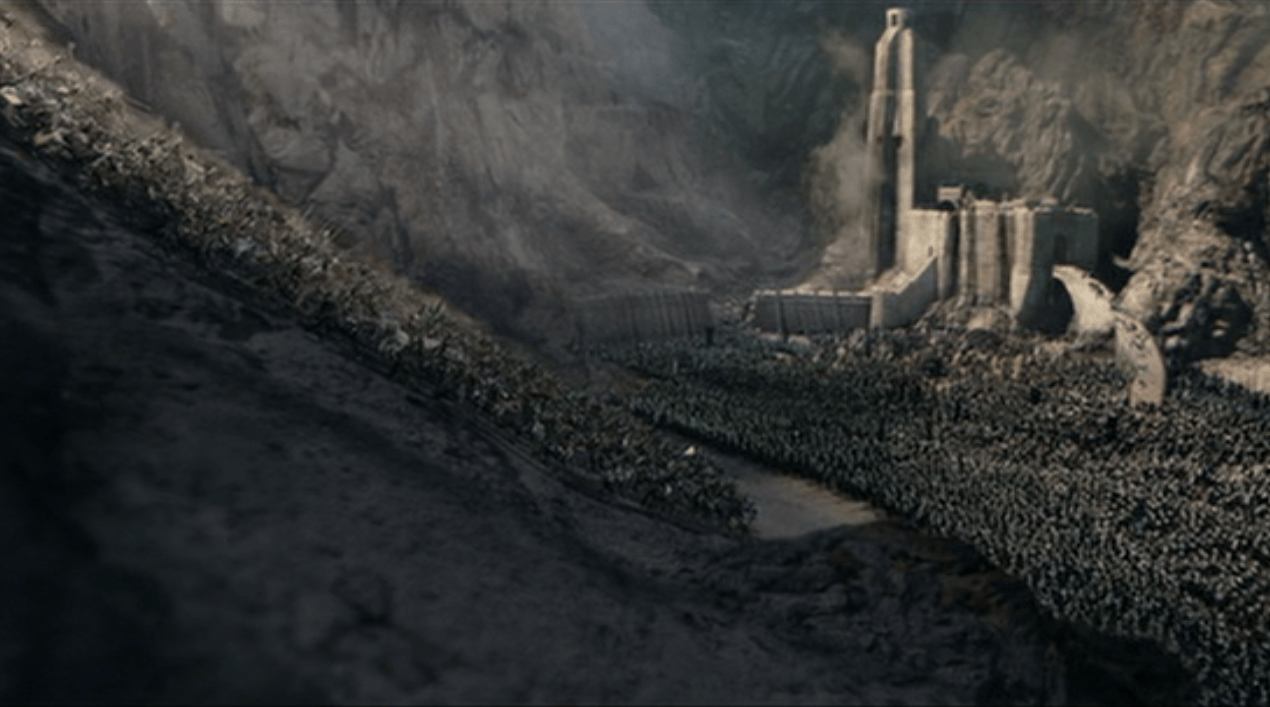 Солнечный свет ослепляет строй уруков