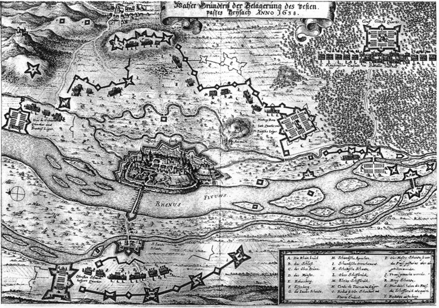 Схема осады Брайзаха 1638 года