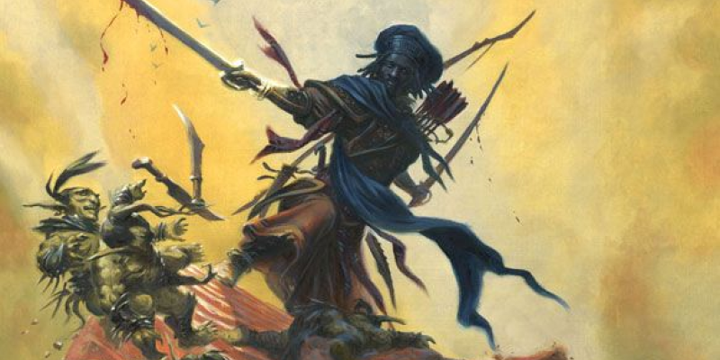 Воин с копьём и мечом из «Книги игрока»